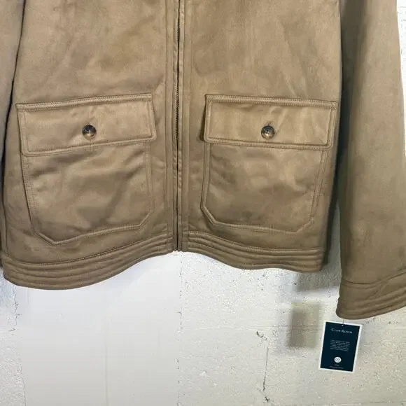 Club Room Men's Faux Suede shearling lined Jacket,, Tan L $250 - Picture 4 of 9
